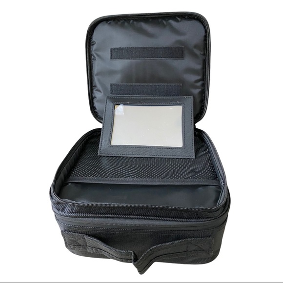 ⭐️ 2-Layers Travel Makeup Bag,Cosmetic Case Organizer with Mirror,Shoulder Strap - Picture 11 of 15